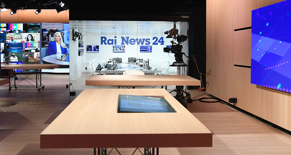 Gli studi televisivi di Rai News 24
