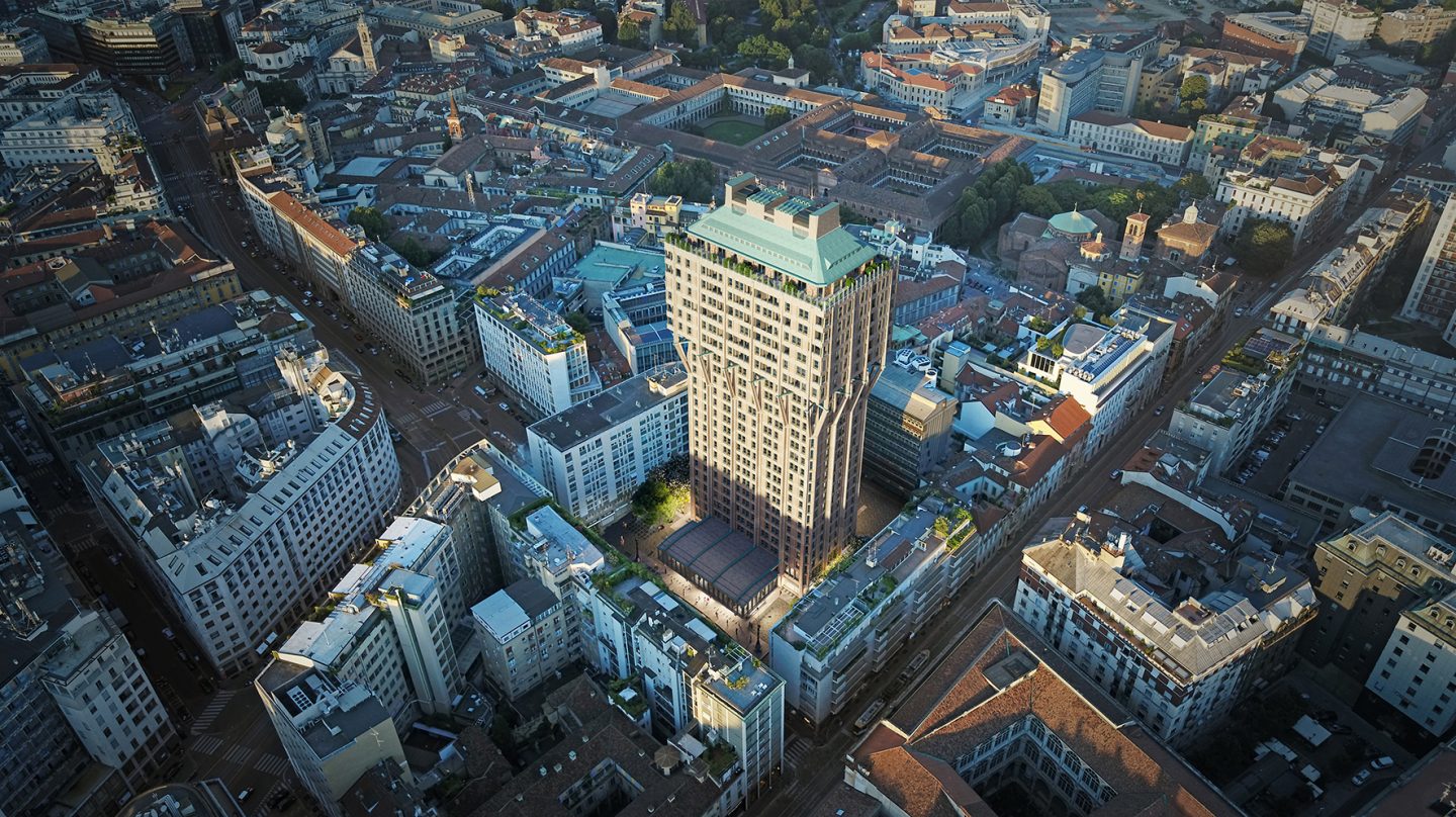 Il nuovo volto della Torre Velasca e dell'omonima piazza