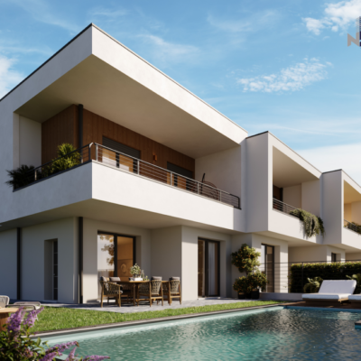 È in avvio a Spirano (Bergamo) il cantiere di New Building per la realizzazione di un complesso di ville a schiera chiamato Residenza Building 35.